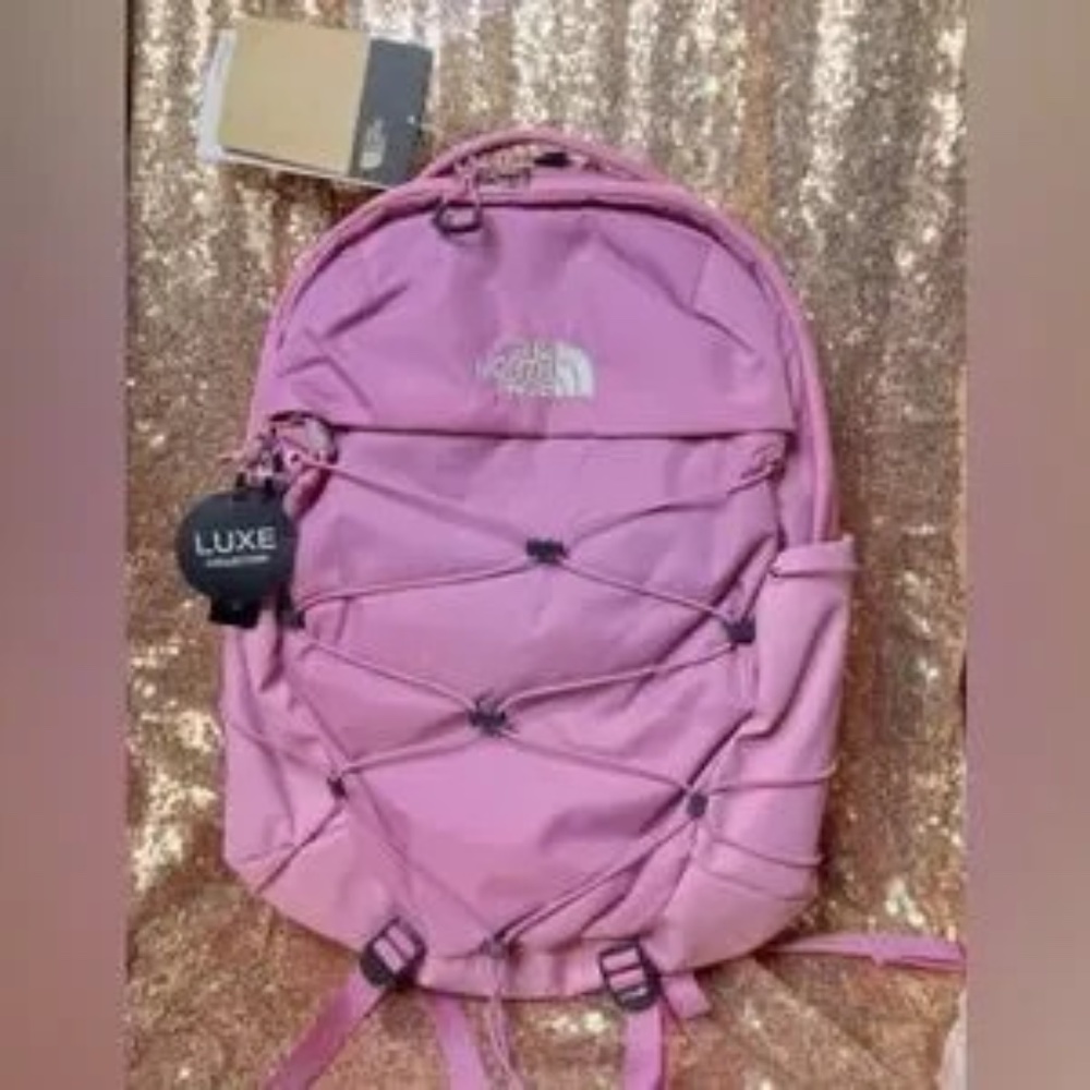 tnf north face women’s luxe borealis evening pink backpack